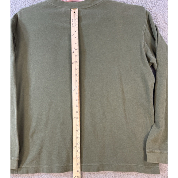 Mens Dockers Green Henley Shirt XL Long Sleeve Cotton Casual Top - Picture 12 of 16